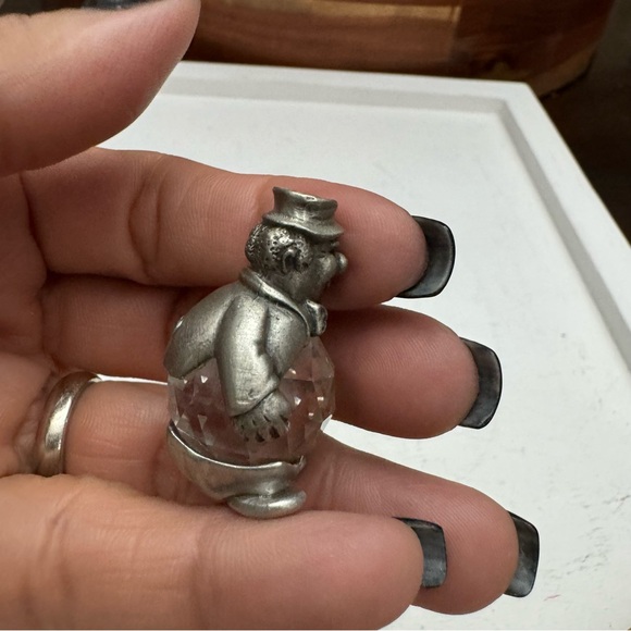 Vintage Cuteri Pewter Old Man with Crystal Belly Miniature - Picture 6 of 12